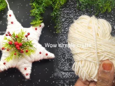 ⭐️Diy Christmas star making with wool.Christmas ornaments.Christmas Decoration ideas.Christmas craft