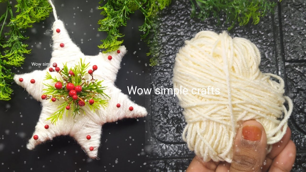 ⭐️Diy Christmas star making with wool.Christmas ornaments.Christmas Decoration ideas.Christmas craft
