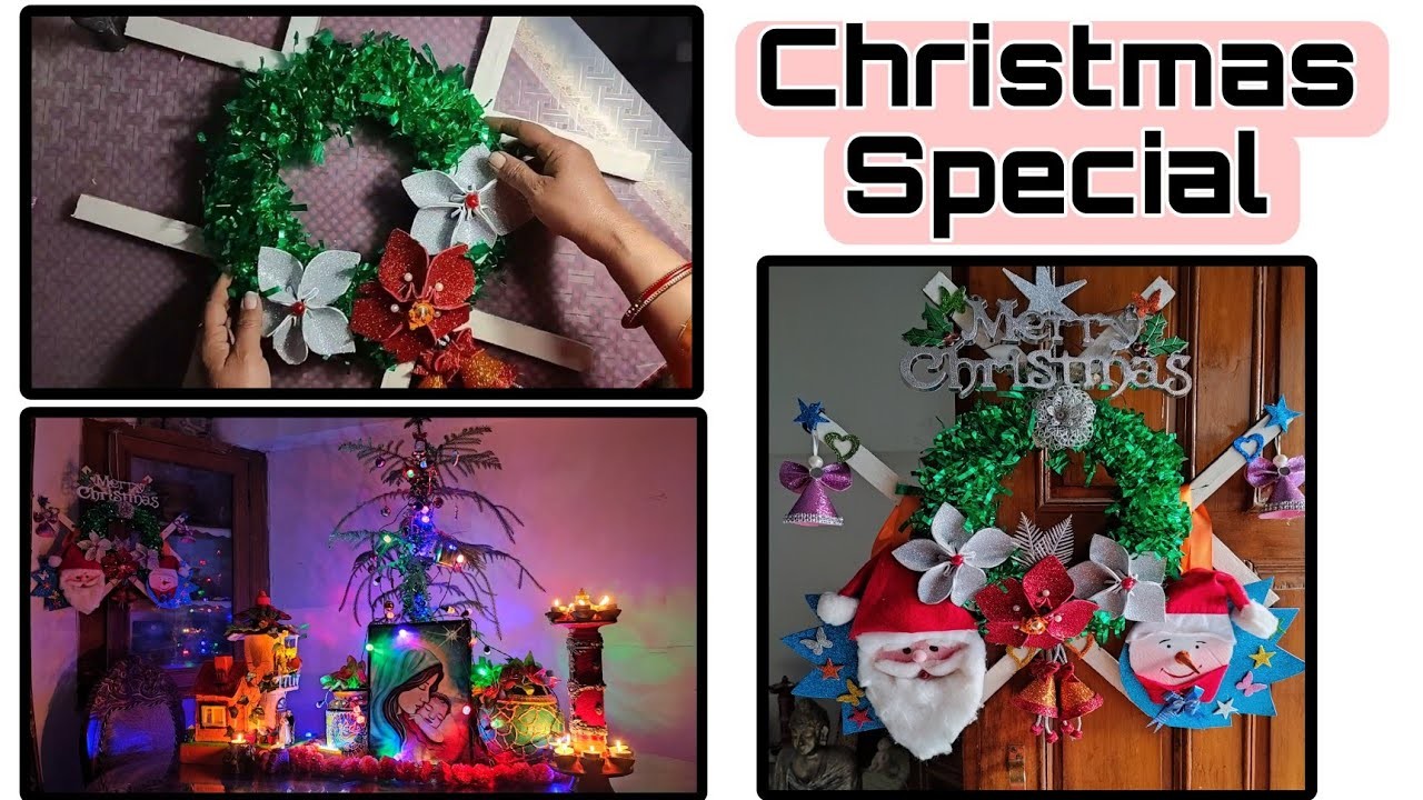 DIY Christmas Wreath|Christmas Special| Christmas Decoration Ideas| Christmas Beautiful Craft Ideas|