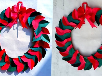 ????Diy Christmas wreath ornaments from colour paper.christmas decorations ideas 2022. diy paper craft