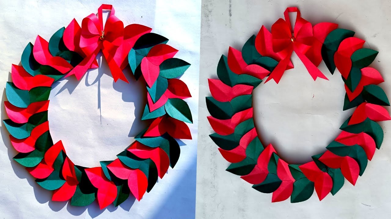 ????Diy Christmas wreath ornaments from colour paper.christmas decorations ideas 2022. diy paper craft