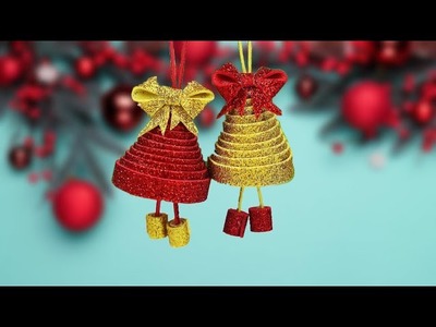 DIY- Easy Christmas Bell from glitter foam sheet || Christmas decoration ideas @a_sartandcraft