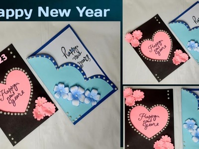 DIY New Year Greeting Card 2023.Hand made Happy New year card making ideas.How to make greeting card