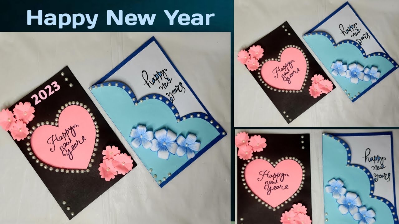 DIY New Year Greeting Card 2023.Hand made Happy New year card making ideas.How to make greeting card