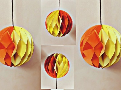 Diy Paper Honeycomb Ball. Easy Paper Decoration.Easy Home Decor.Easy Wall Hanging Craft
