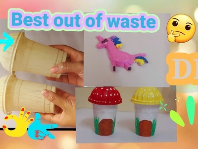 DIY Super Cute Mushroom Organiser from waste material #Unicorn Horse#diy #homedecor #art #decor