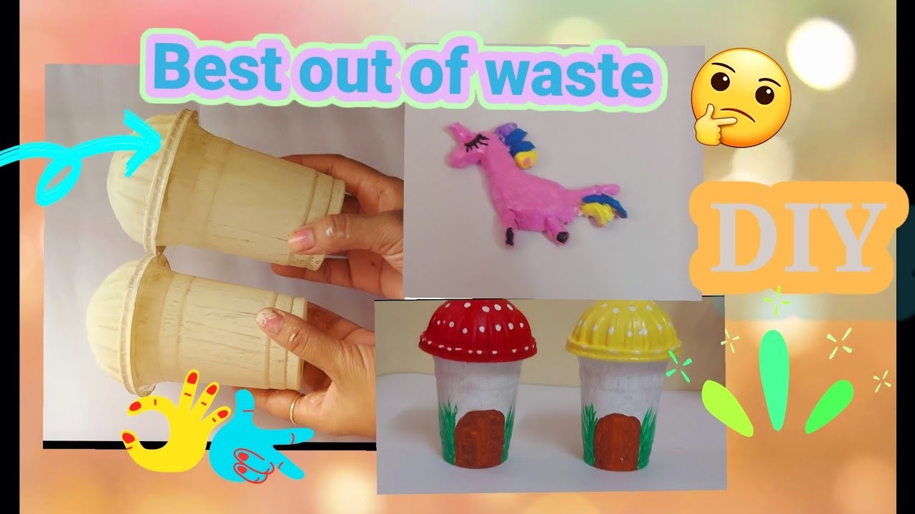 DIY Super Cute Mushroom Organiser from waste material #Unicorn Horse#diy #homedecor #art #decor