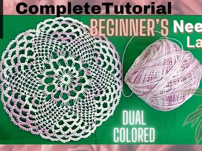 DUAL COLOR BEGINNER’S EASY NEEDLE LACE COMPLETE TUTORIAL | DIY Home Decor with #needlelace #ytvideo