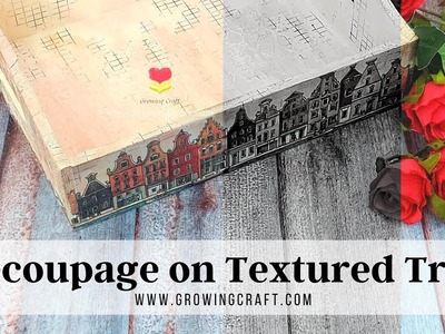 Easy Decoupage tutorial DIY How to make old wood texture I DIY TRAY