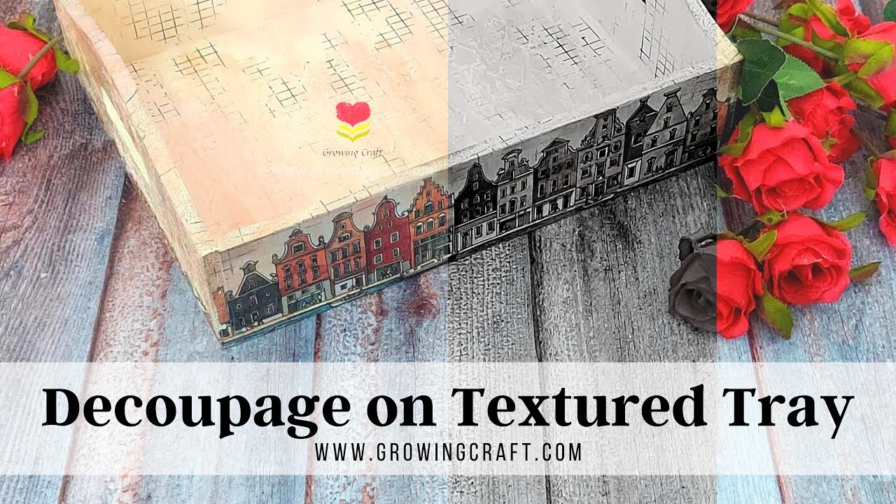 Easy Decoupage tutorial DIY How to make old wood texture I DIY TRAY