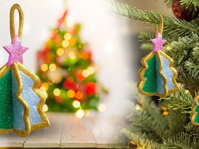How to make a Amazing Glitter Christmas Tree Ornament - DIY Christmas decorations ideas