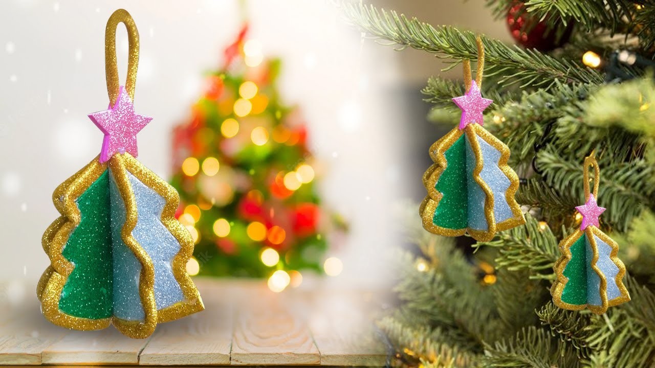 How to make a Amazing Glitter Christmas Tree Ornament - DIY Christmas decorations ideas