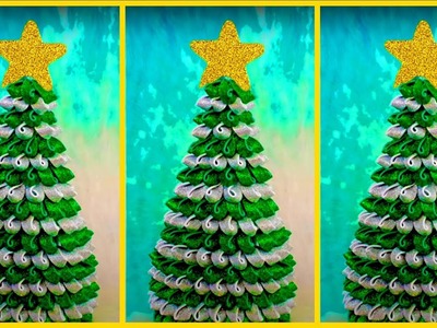 How to make a Christmas tree with glitter sheet.Christmas decoration ideas.DIY.beautiful tree.easy