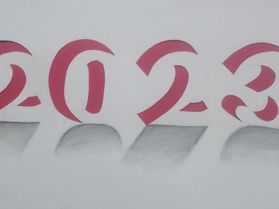 New year 2023|Stencil cutting 2023|Happy new year 2023|Black and white 2023 paper cutting