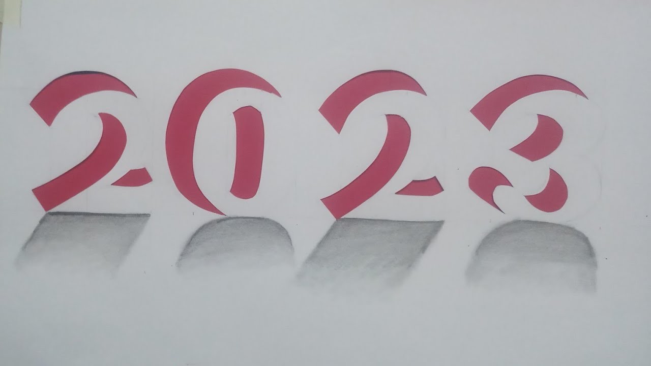 New year 2023|Stencil cutting 2023|Happy new year 2023|Black and white 2023 paper cutting