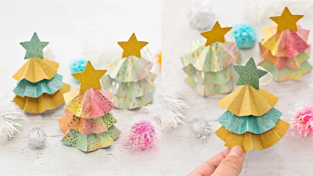 Origami Christmas Tree Ornament For Christmas.Diy christmas Ornaments