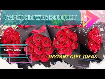 Paper flower bouquet ???? ||New year gift ideas ||Birthday instant gift ???? #papercraft #paperflower