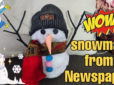 Snowman | Christmas | decorations | newspaper craft | best out of waste |