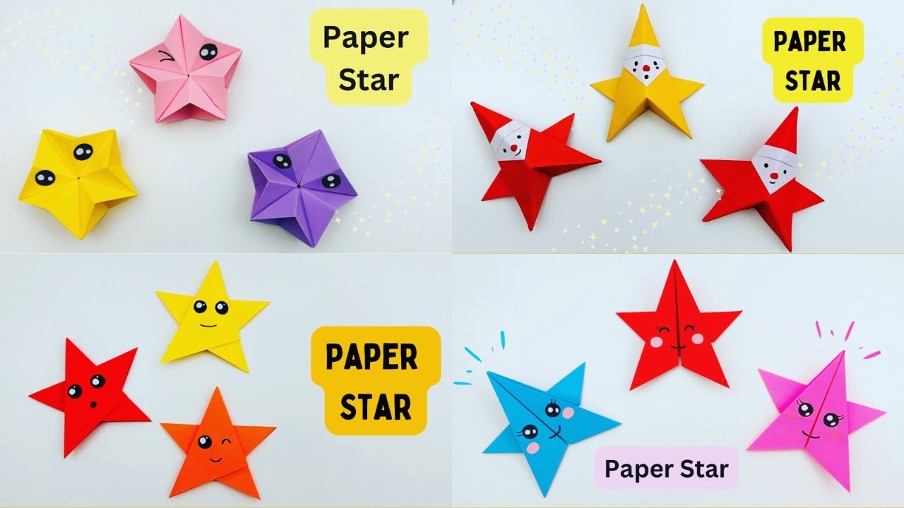 4 DIY PAPER STAR. Paper Craft.Origami Star DIY. Star Craft. Star Making For Christmas Decoration