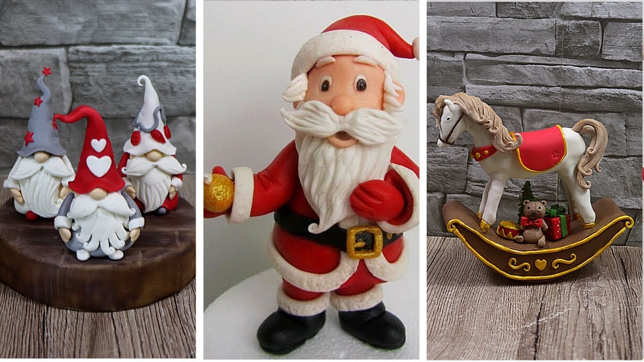 8 Amazing Christmas Cake Toppers out of fondant or clay