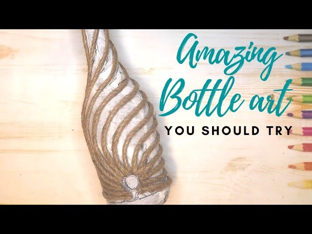 Bottle art.Wine bottle craft.bottle decoration.art and craft.Peacock bottle art.CreativeCat