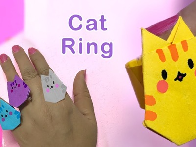Cat Ring.How to Make Origami Pusheen Cat Ring.easy step-by-step instructions by bushrazorigami