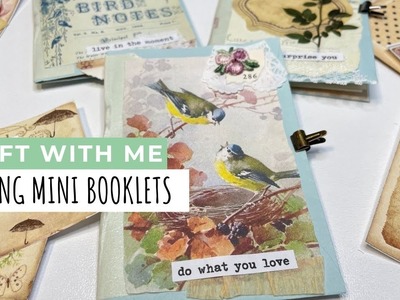 Craft With Me - Mini Booklet - Use Your Stash - Digital Collage Club - EASY DIY - Vintage Style