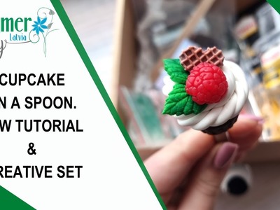 Cupcake on a spoon. New tutorial and creative set