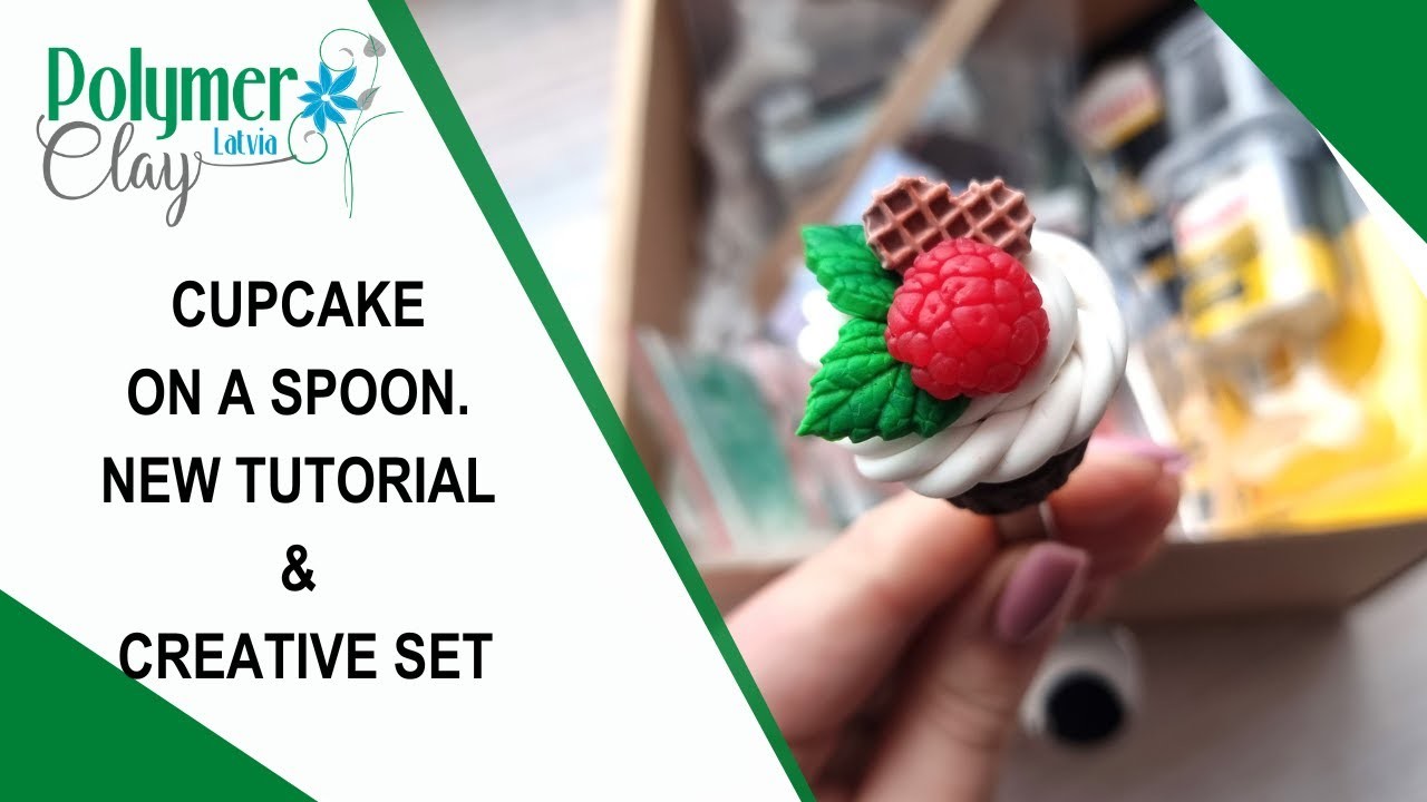 Cupcake on a spoon. New tutorial and creative set