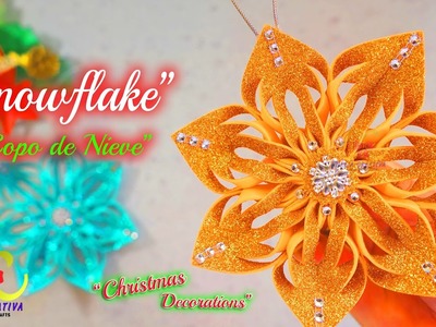 DIY Christmas Decorations. SNOWFLAKE GOLDEN #copodenieve #snowflakes #christmasdecorations