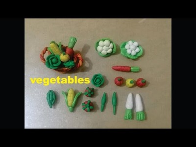 Diy how to make polymer clay miniature vegetables | vegetable basket