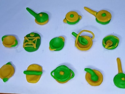 DIY How to make polymer clay miniature kitchen set stove ????????