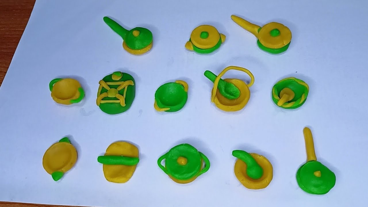 DIY How to make polymer clay miniature kitchen set stove ????????