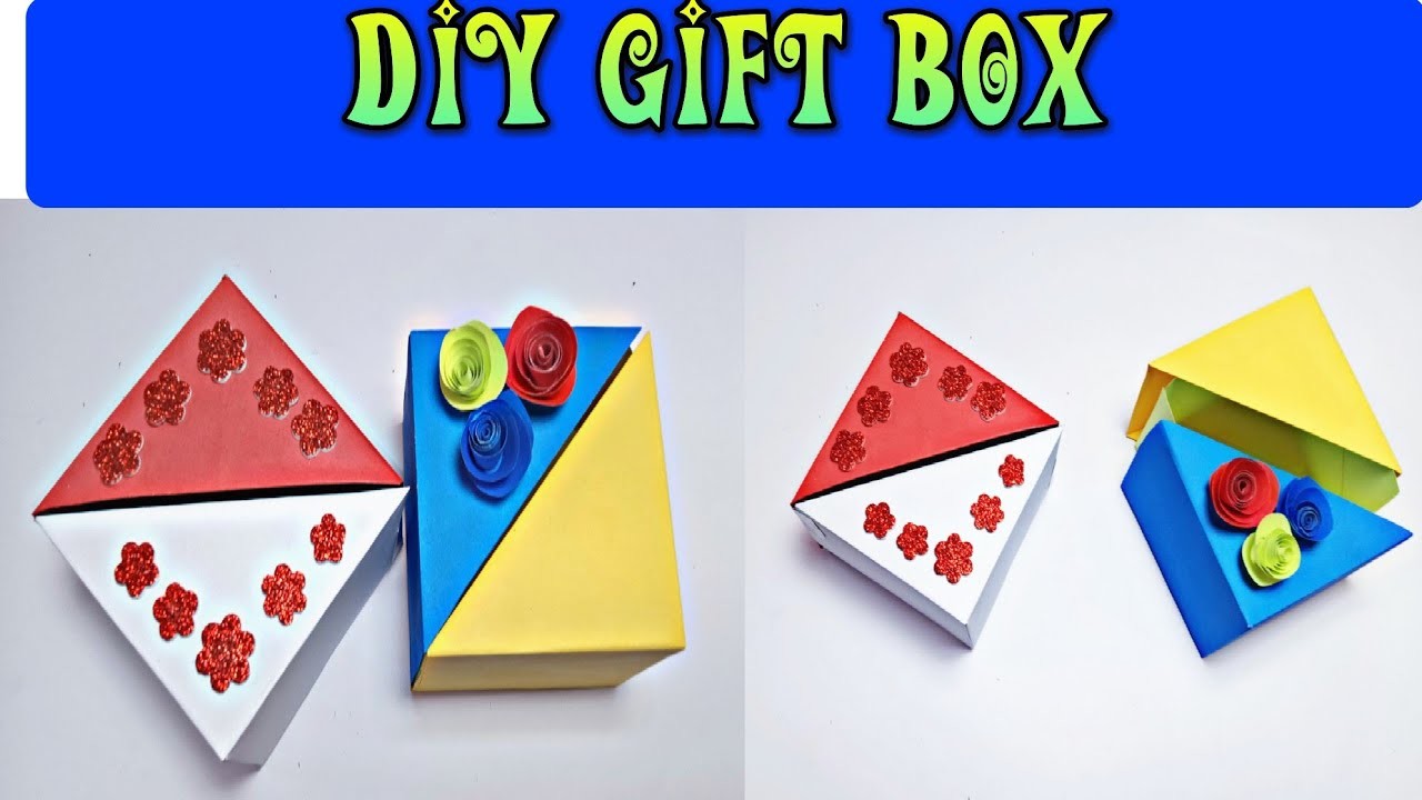 Diy Paper Gift Box|Rose Creation|Origami|Very easy Gift box making