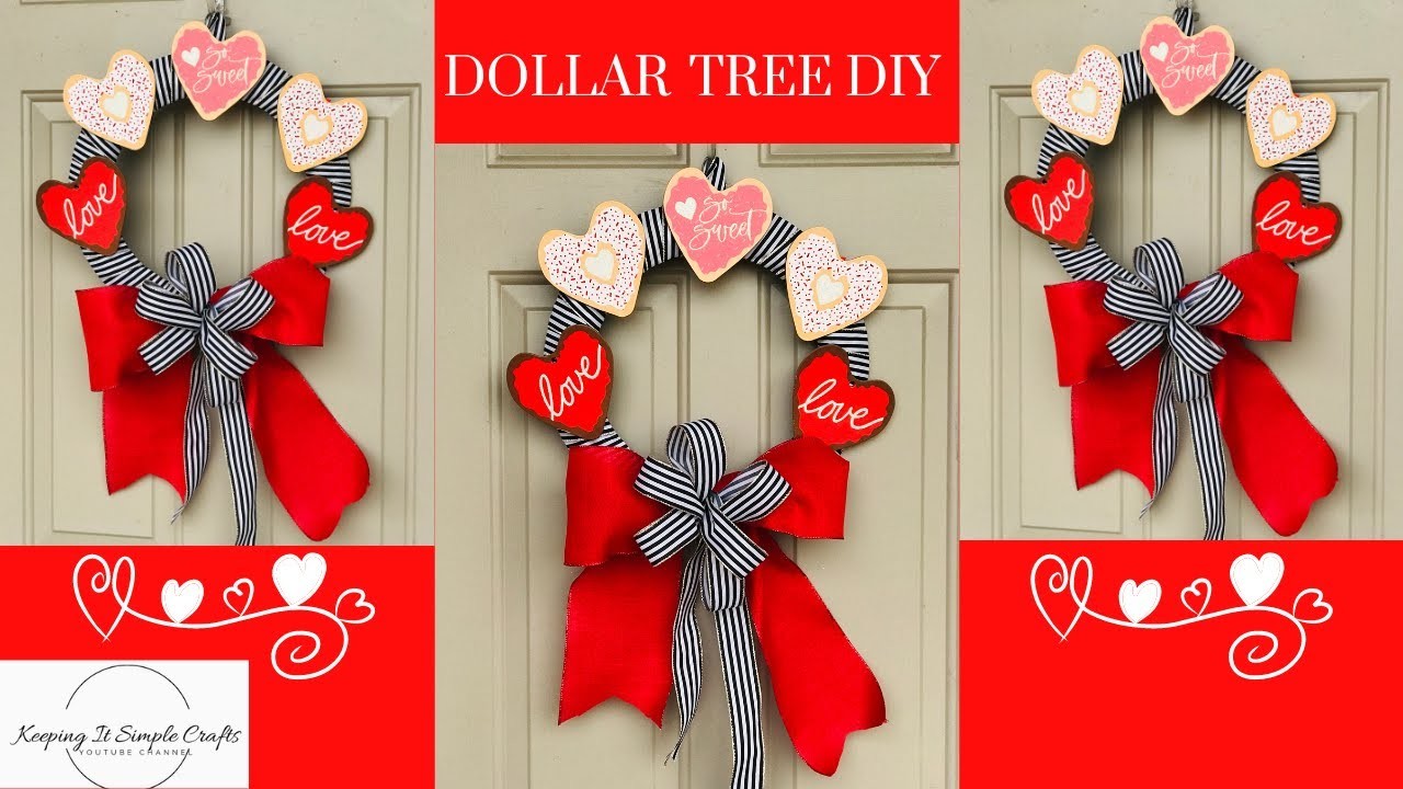 DOLLAR TREE VALENTINE’S DAY ❤️WREATH DIY EASY & INEXPENSIVE HOLIDAY DECOR HIGH END❤️BUDGET FRIENDLY