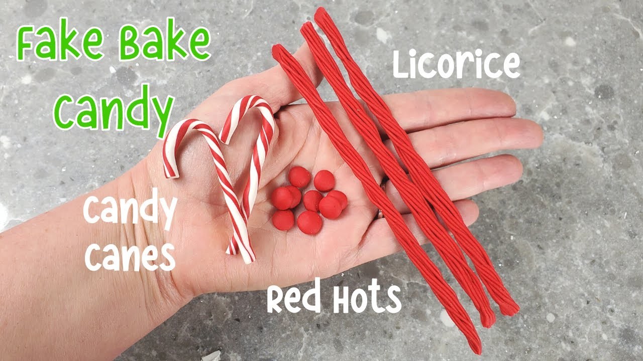 FAKE CANDY - Polymer Clay Licorice, Red Hots and Candy Canes