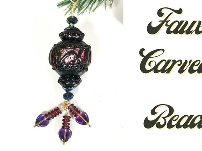Faux Carved Bead Polymer Clay Tutorial - Day 22 of the Clay Advent Calendar