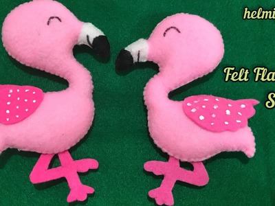 Felt Flamingo Stuffie, Flamingo Ornaments, Cara Membuat Flamingo dari Kain Flanel
