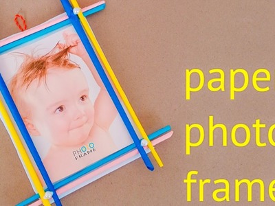 Hand made photo frame.paper photo frame making easy tutorial.diy photo frame
