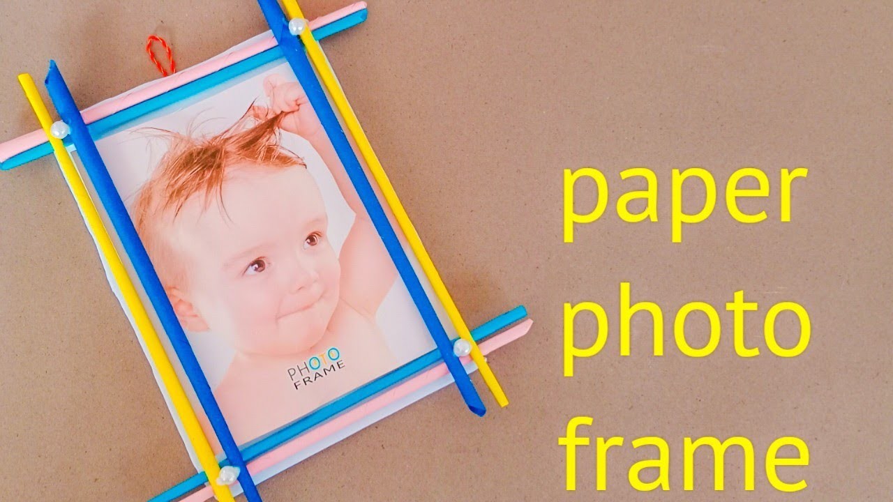 Hand made photo frame.paper photo frame making easy tutorial.diy photo frame