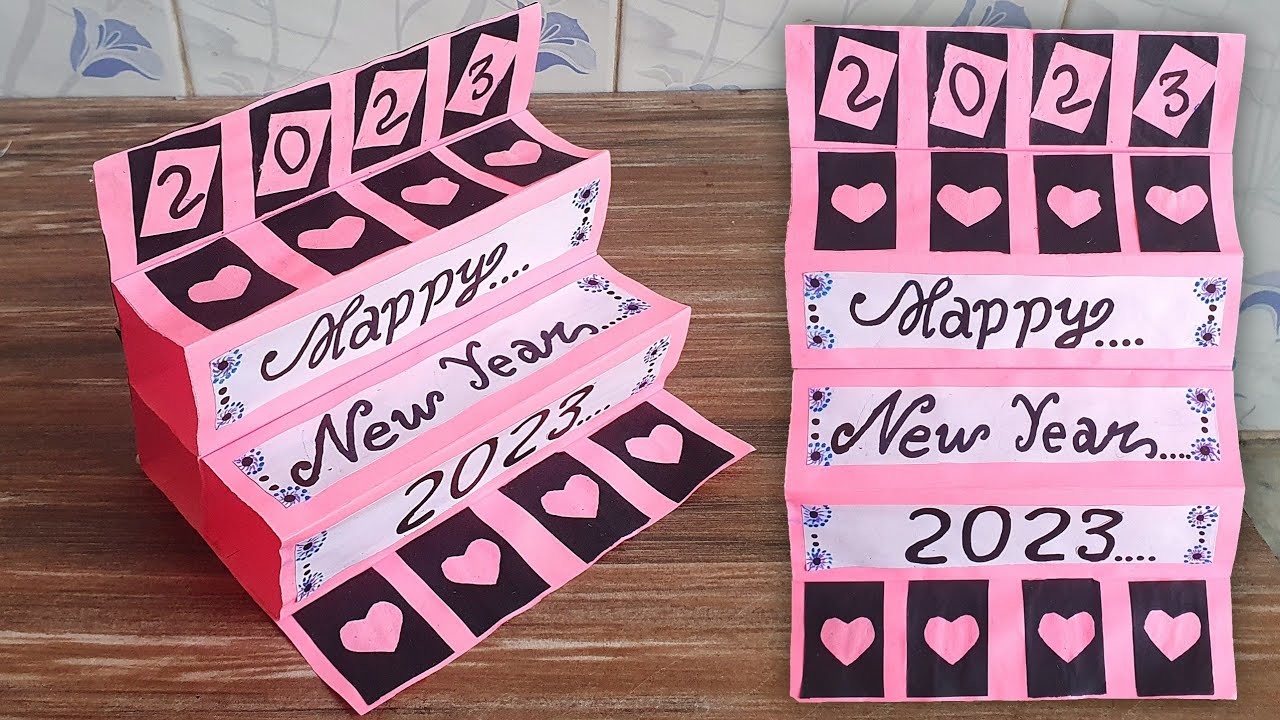 Happy New Year 2023 wish card | Craftfunda | Paper card making | DIY Card | Easy and Beautiful