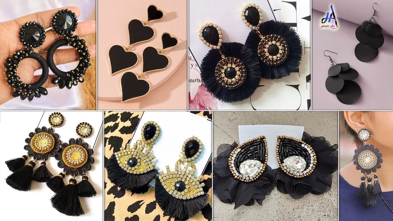 Hot Black!!.  7 Fashion DiY Earrings - On Party Wear Outfits