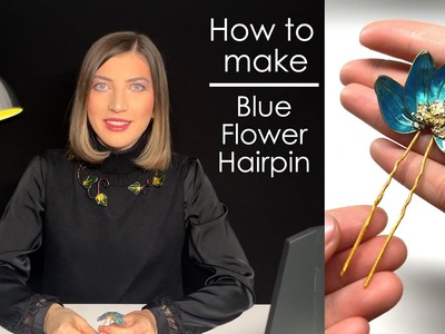 How do you use UV dip resin? │Blue Flower Hairpin │ UV resin art