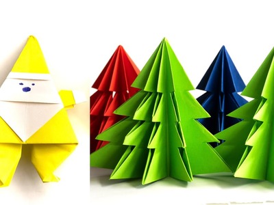 How to make a paper Christmas Tree - How to Make an Origami Santa Claus