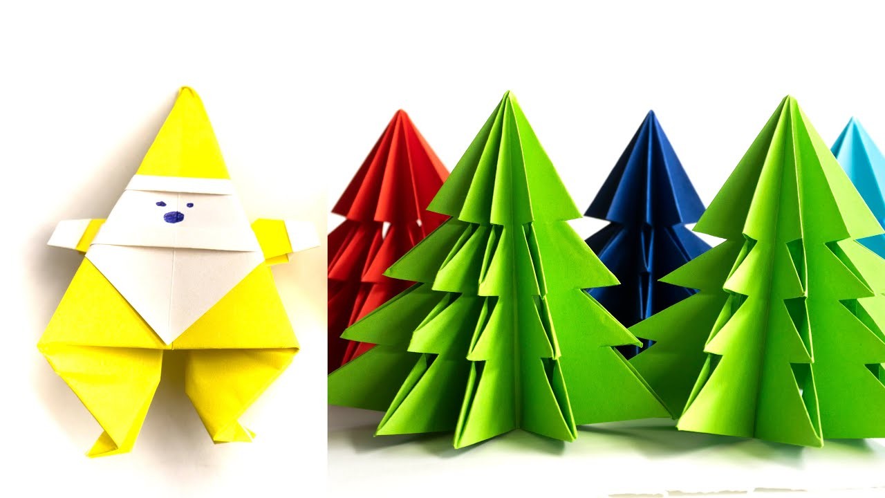 How to make a paper Christmas Tree - How to Make an Origami Santa Claus