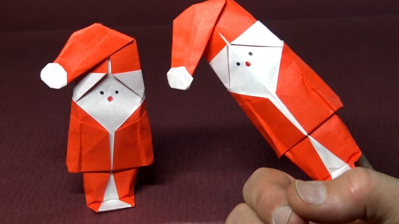 ???? How to make an Origami Santa Claus Finger Puppet ????