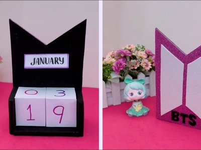 How to make BTS desk calendar. diy calendar. diy bts crafts. paper craft for school. Kpop crafts
