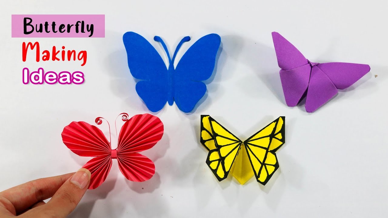 How to make Butterfly - Many types of paper butterflies for room ...