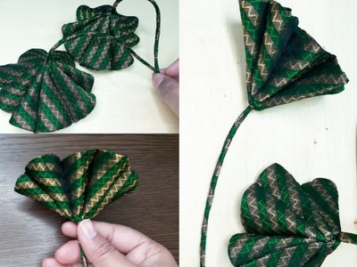 How to Make Fabric Flower Latkan in 5 minutes _ Tassel Making out of Clothes