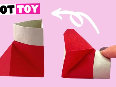 How to make origami Christmas Santa boot EASY. Paper Christmas Santa boot toy.